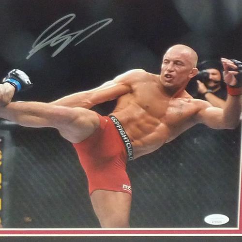Georges St. Pierre Autographed MMA Deluxe Framed 11x14 Photo - JSA