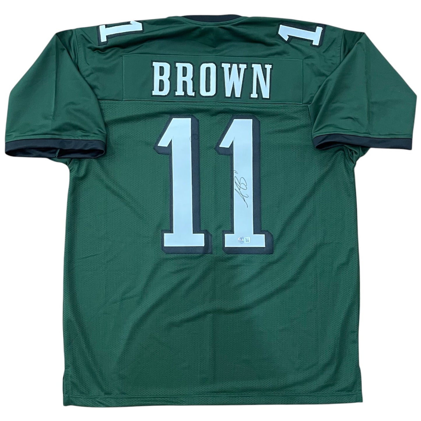 AJ Brown Autographed Philadelphia (Green #11) Custom Jersey - JSA