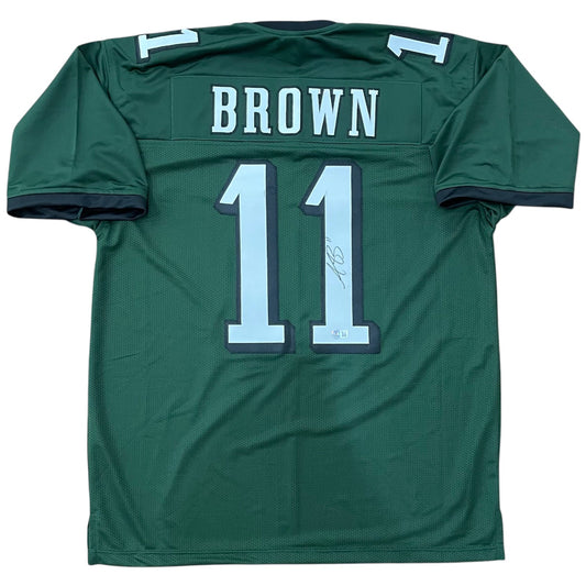 AJ Brown Autographed Philadelphia (Green #11) Custom Jersey - JSA