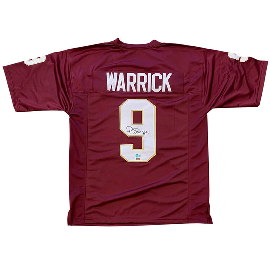Peter Warrick Autographed Florida State FSU Seminoles (Garnet #9) Custom Jersey - Beckett