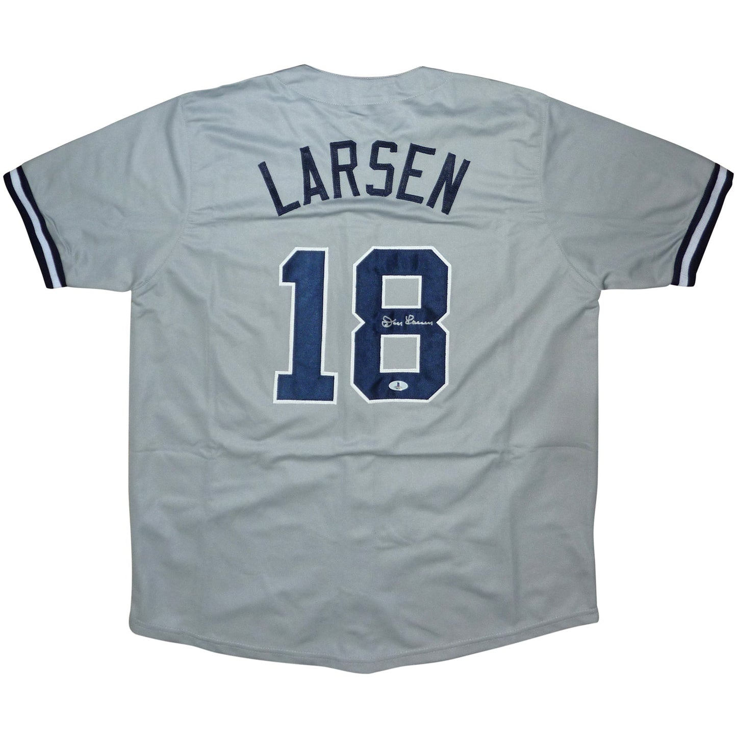 Don Larsen Autographed New York (Grey #18) Custom Jersey - JSA