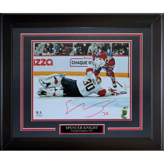 Spencer Knight Autographed Florida Panthers (Stick Save) Deluxe Framed 11x14 Photo - Fanatics