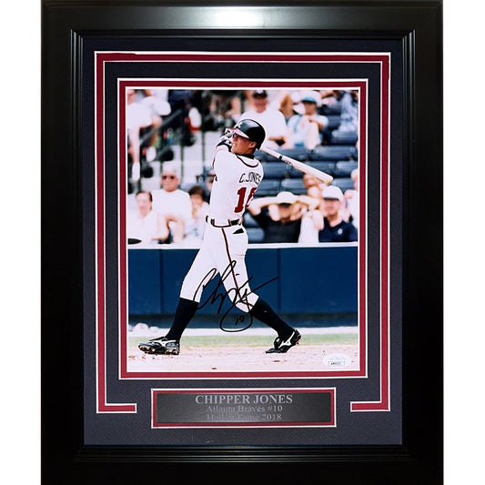 Chipper Jones Autographed Atlanta Braves Deluxe Framed 8x10 Photo - JSA