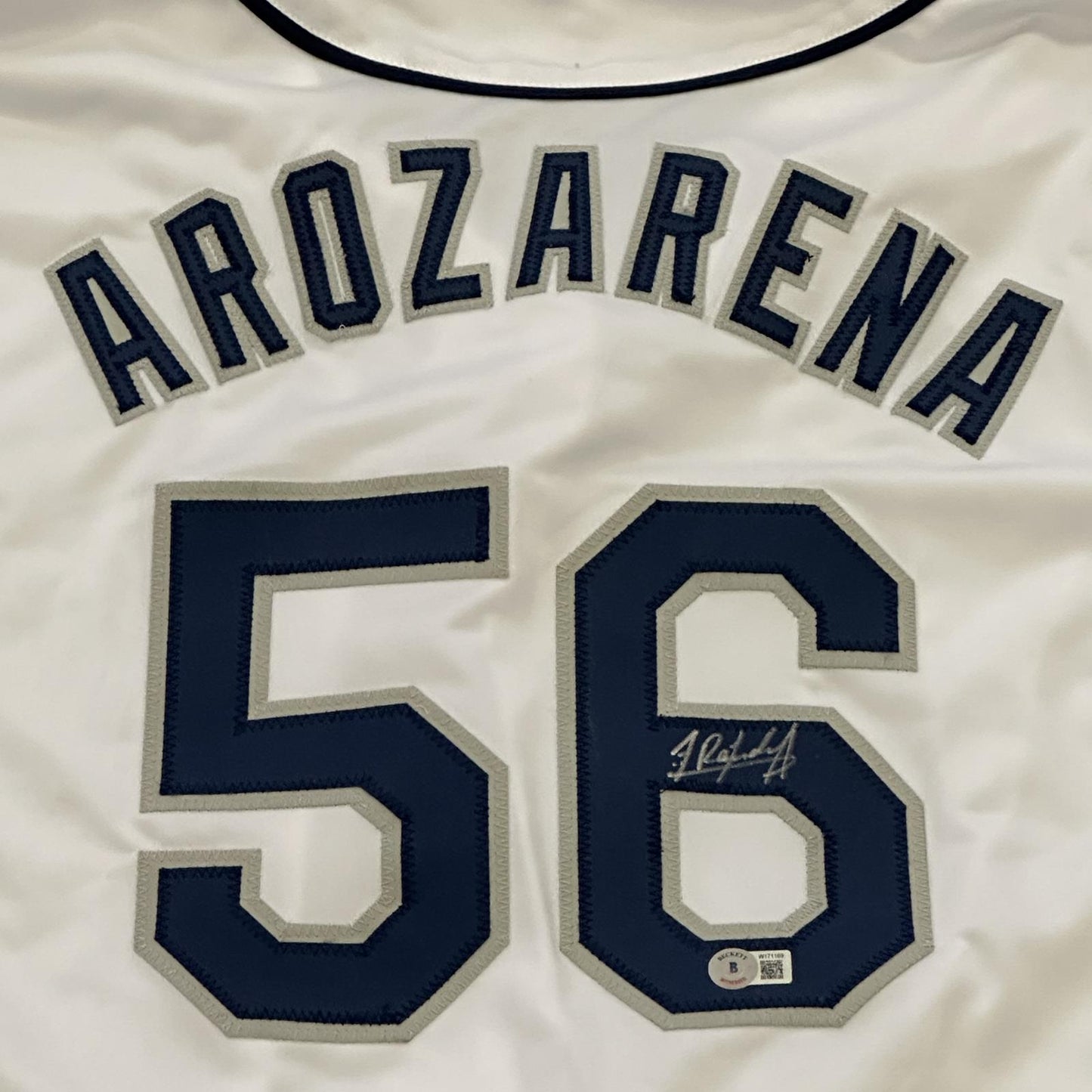 Randy Arozarena Autographed Tampa Bay (White #56) Custom Jersey - JSA