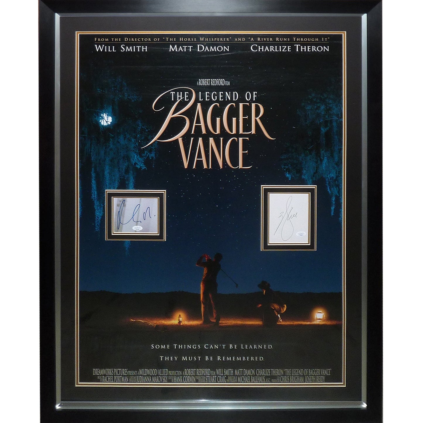 Legend of Bagger Vance Full-Size Movie Poster Deluxe Framed with Matt Damon And Will Smith Autographs - JSA
