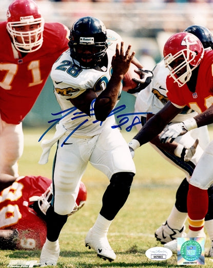 Fred Taylor Autographed Jacksonville Jaguars (White Jersey) 8x10 Photo - JSA