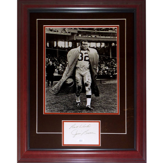 Jim Brown Cleveland Browns 11x14 Photo Deluxe Framed with Autograph - JSA