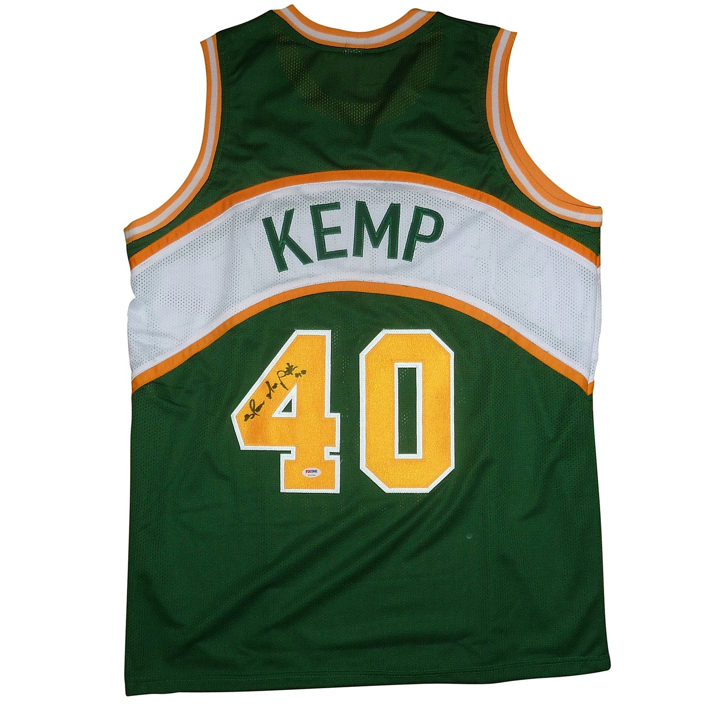 Shawn Kemp Autographed Seattle (Green #40) Custom Jersey - Beckett