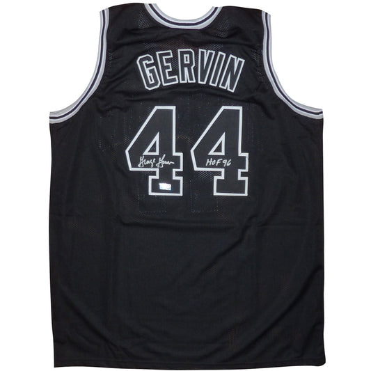 George Gervin Autographed San Antonio (Black #44) Ice Man Custom Jersey - JSA