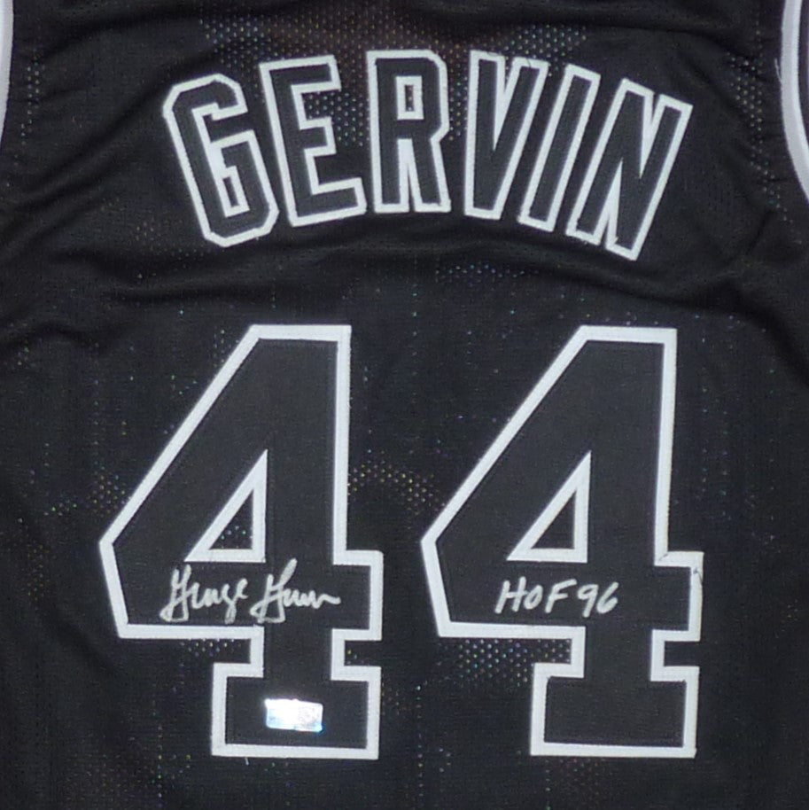 George Gervin Autographed San Antonio (Black #44) Ice Man Custom Jersey - JSA