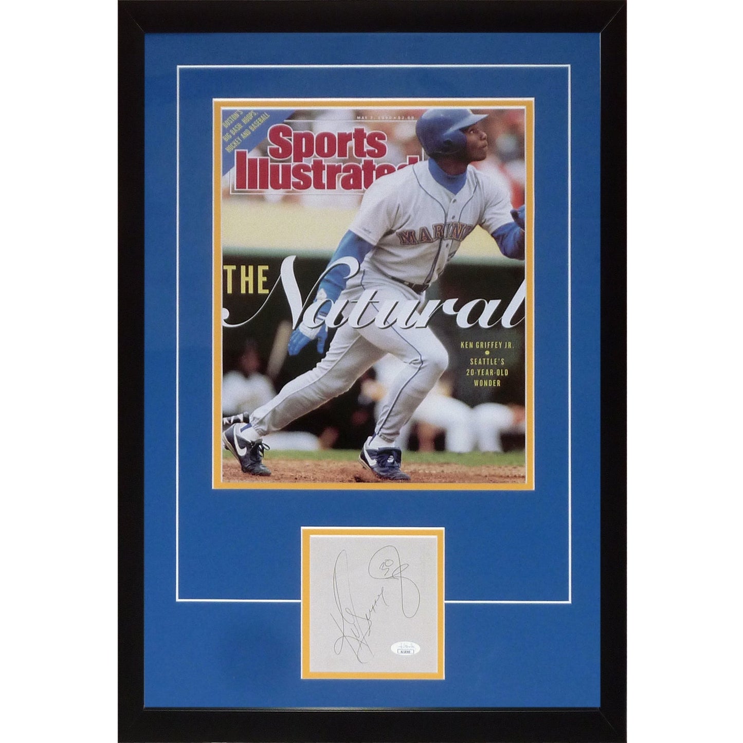 Ken Griffey Jr. Autographed Seattle Mariners 11x14 Sports Illustrated Poster Deluxe Framed Piece - JSA