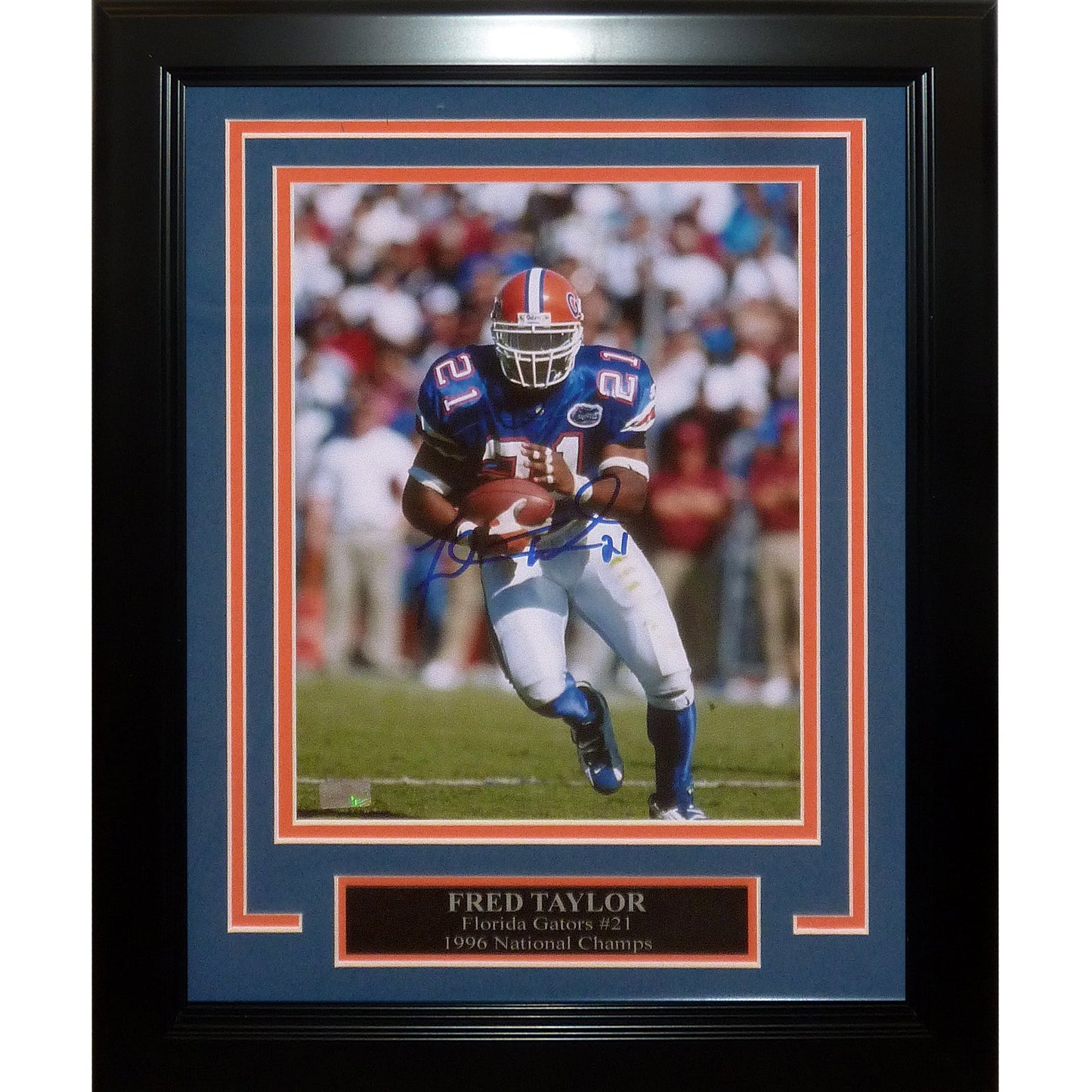 Fred Taylor Autographed Florida Gators Deluxe Framed 8x10 Photo