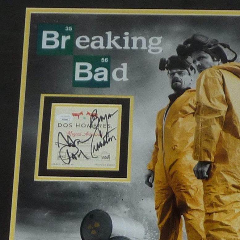 Breaking Bad 16x20 TV Poster Deluxe Framed with Bryan Cranston And Aaron Paul Autograph - JSA