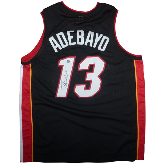 Bam Adebayo Autographed Miami (Black #13) Custom Jersey - JSA