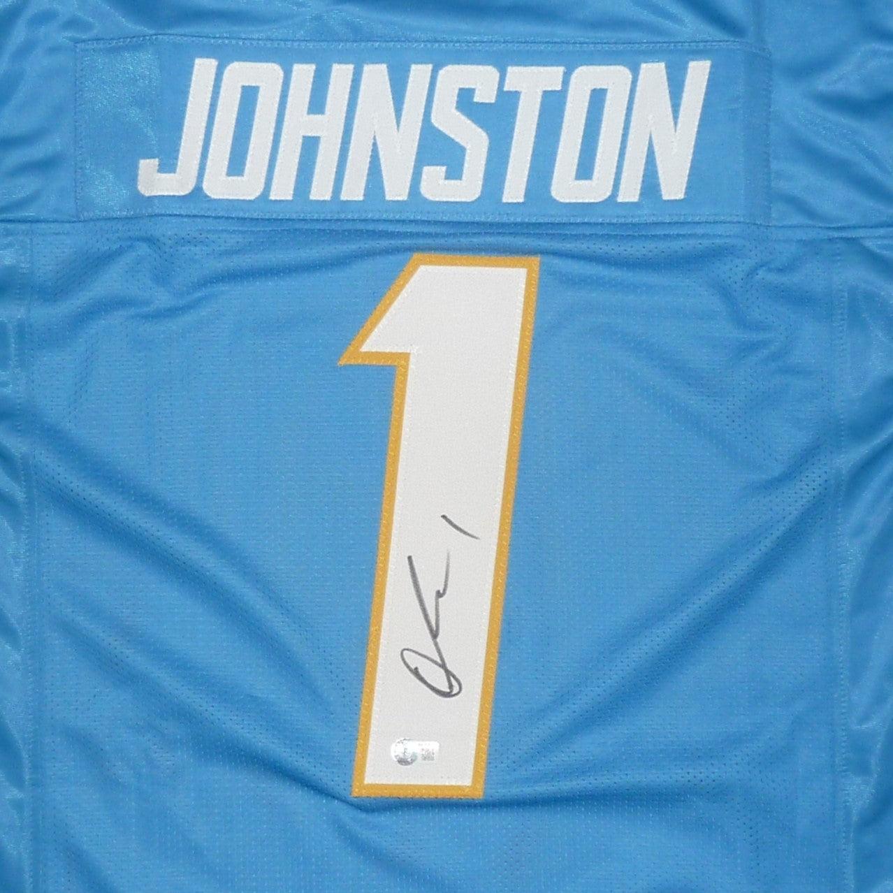 Quentin Johnston Autographed Los Angeles (Baby Blue #1) Custom Jersey - Beckett