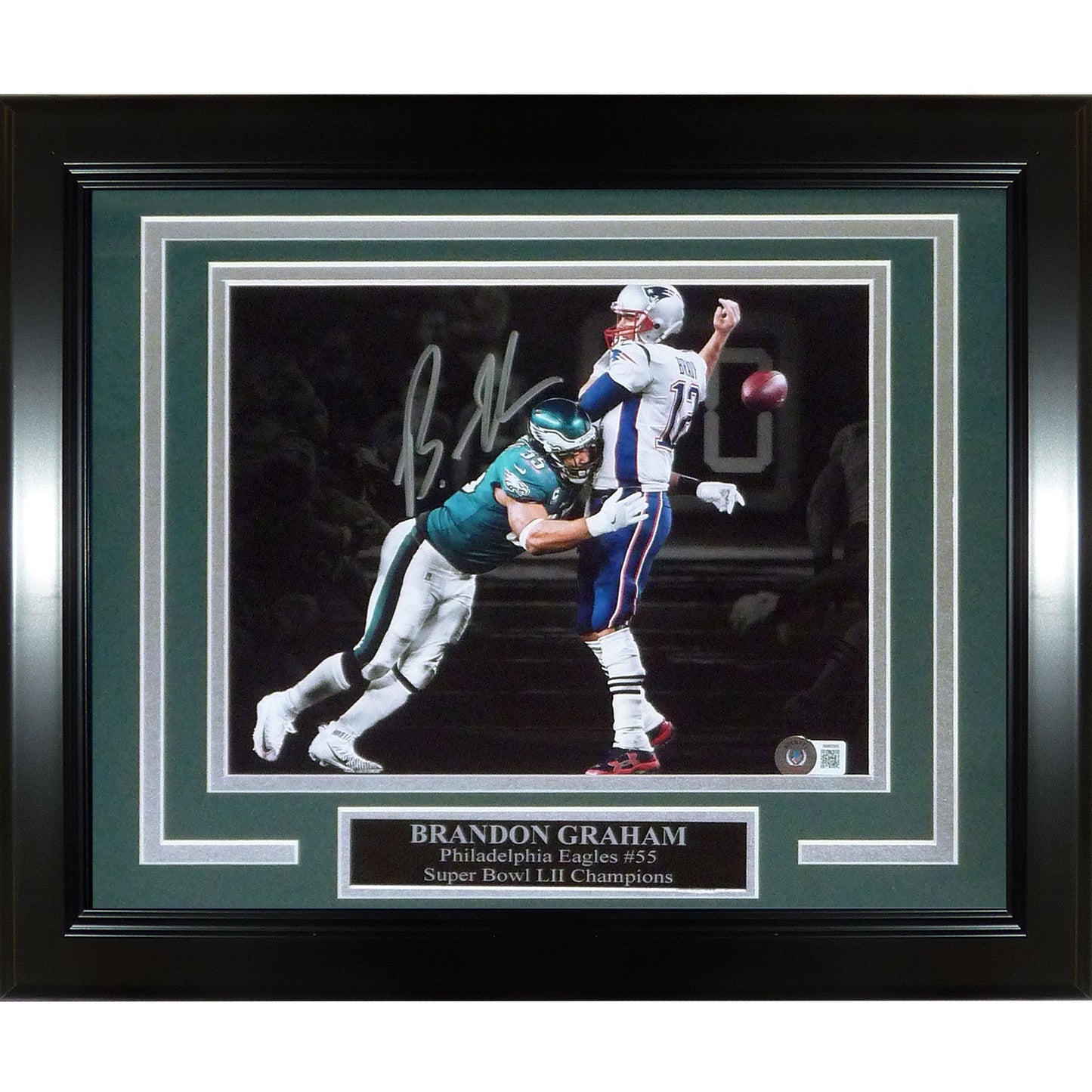 Brandon Graham Autographed Philadelphia Eagles (Super Bowl LII Sack Fumble) Deluxe Framed 8x10 Photo - Beckett
