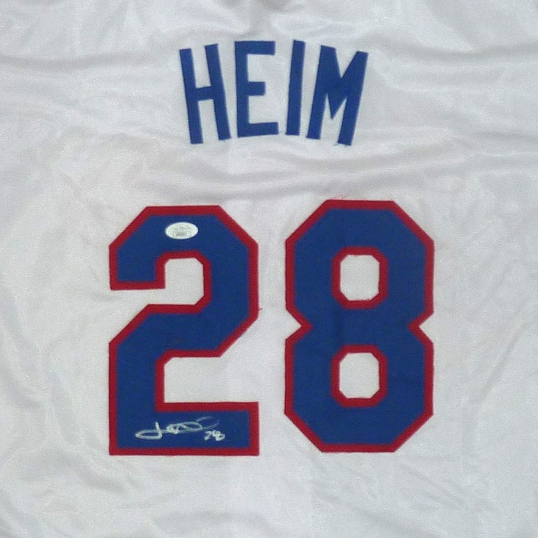 Jonah Heim Autographed Texas (White #28) Custom Jersey - JSA