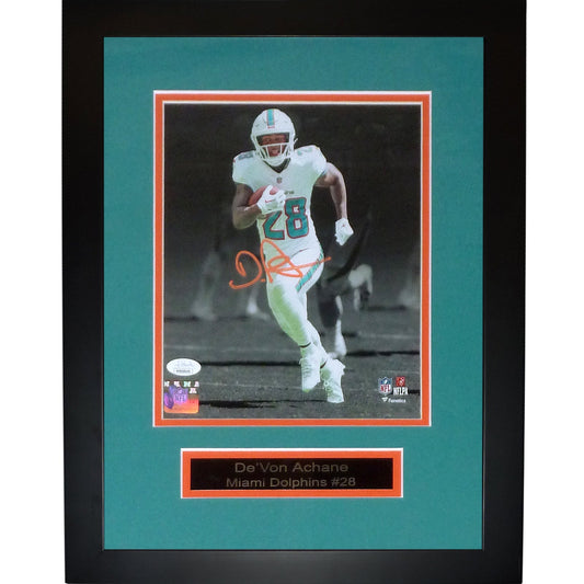 De'Von Achane Autographed Miami Dolphins (Spotlight) Deluxe Framed 8x10 Photo - JSA
