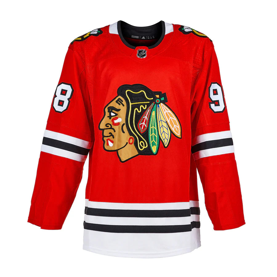 Connor Bedard Autographed Chicago Blackhawks (Red #98) Adidas Hockey Jersey - AJ Sports