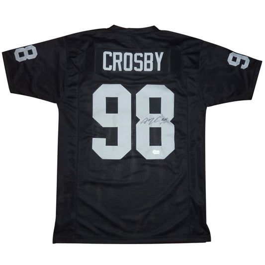 Maxx Crosby Autographed Las Vegas (Black #98) Custom Jersey - Beckett
