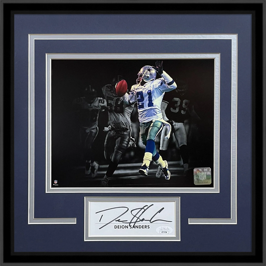 Deion Sanders Autographed Dallas Cowboys "Signature Series" Frame - JSA