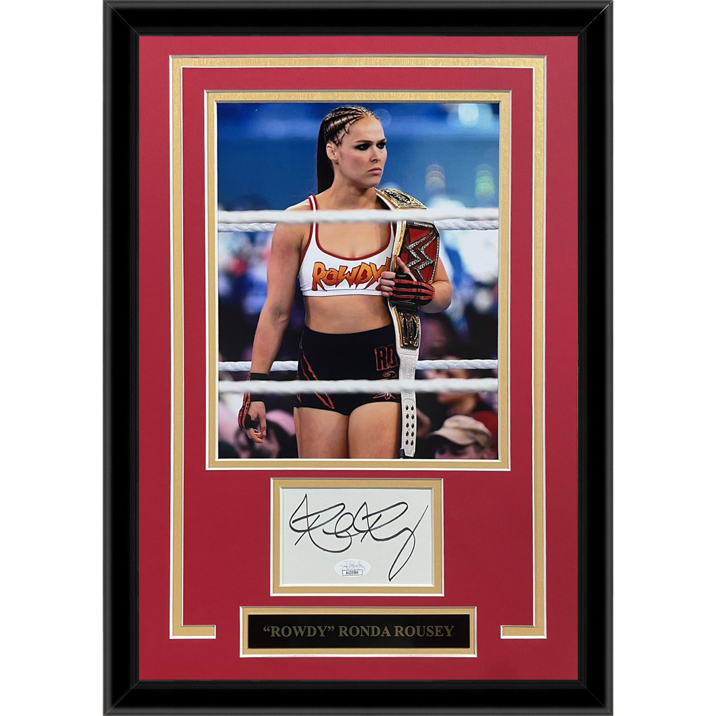 Ronda Rousey Autographed WWE Wrestling 8x10 Photo "Signature Series" Frame - JSA