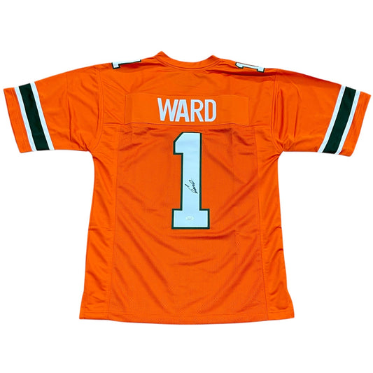 Cameron Cam Ward Autographed Miami (Orange #1) Custom Jersey - JSA