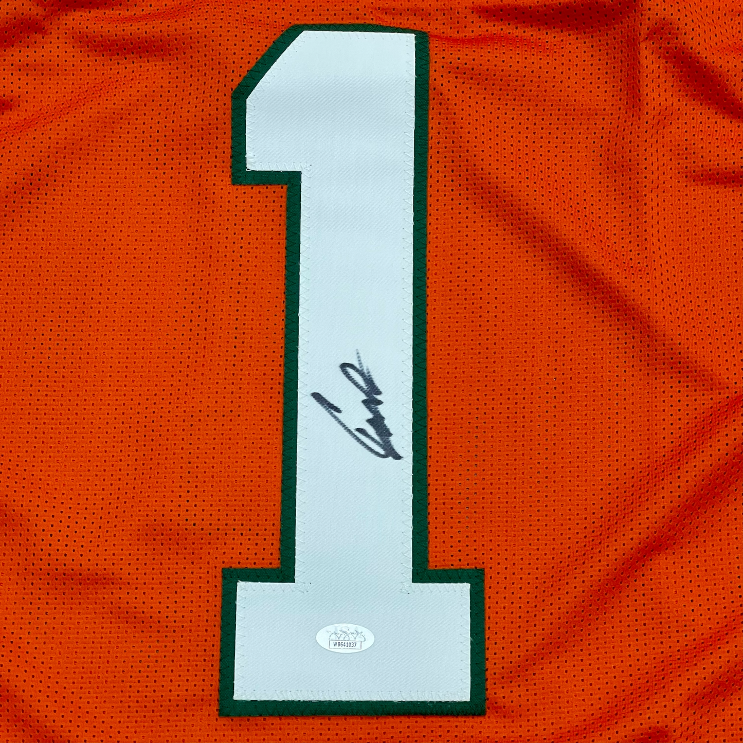 Cameron Cam Ward Autographed Miami (Orange #1) Custom Jersey - JSA