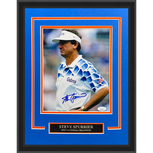 Steve Spurrier Autographed Florida Gators (Coaching) Deluxe Framed 8x10 Photo - JSA