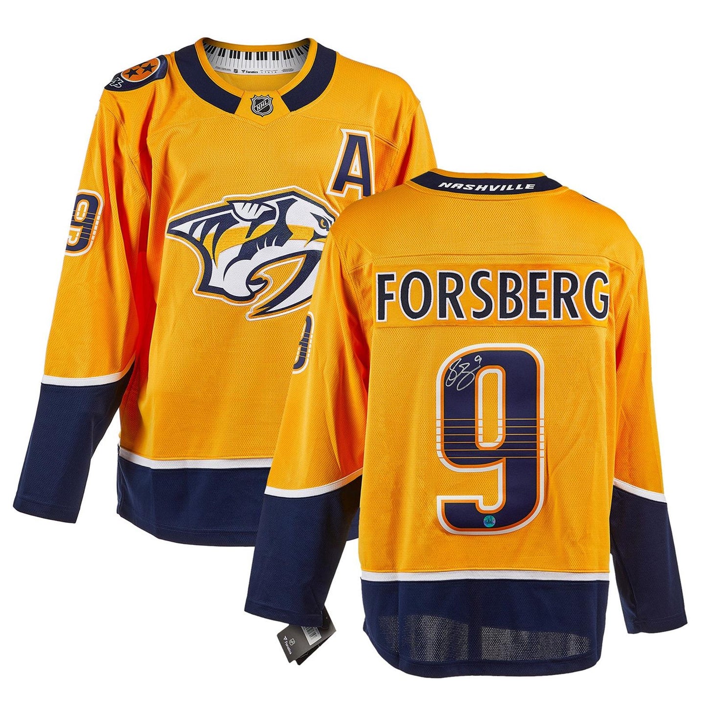 Filip Forsberg Autographed Nashville Predators (Gold #9) Breakaway Jersey - AJ