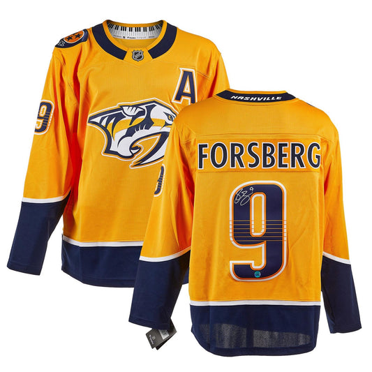 Filip Forsberg Autographed Nashville Predators (Gold #9) Breakaway Jersey - AJ