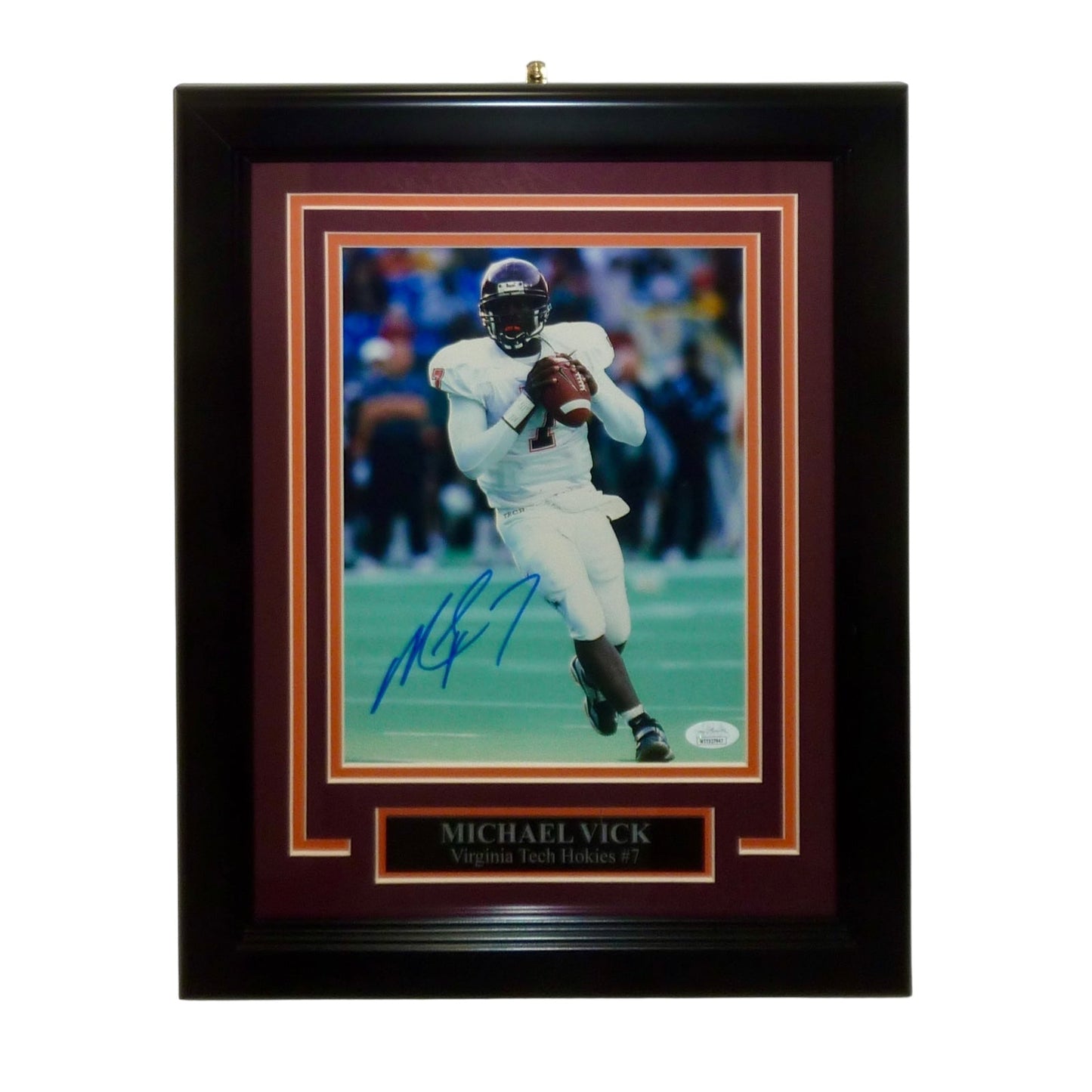 Michael Vick Autographed Virginia Tech Hokies Deluxe Framed 8x10 Photo - JSA