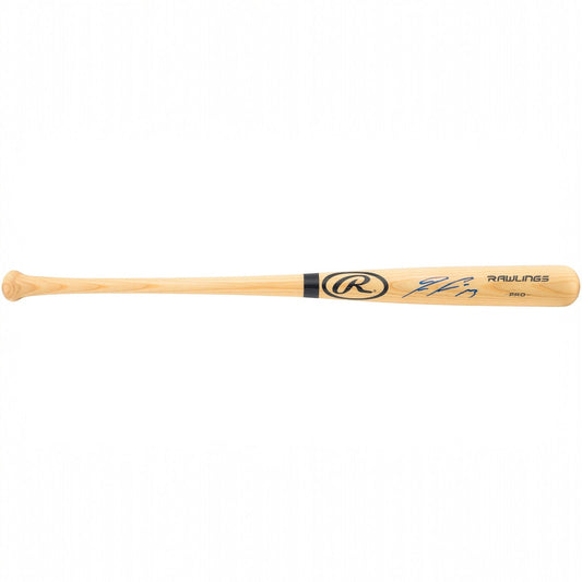 Ronald Acuna Jr Autographed Blonde Louisville Slugger Baseball Bat - JSA
