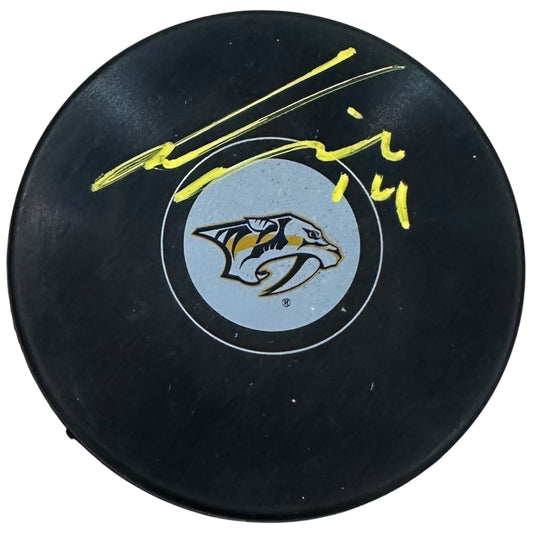 Gustav Nyquist Autographed Nashville Predators Hockey Puck - JSA