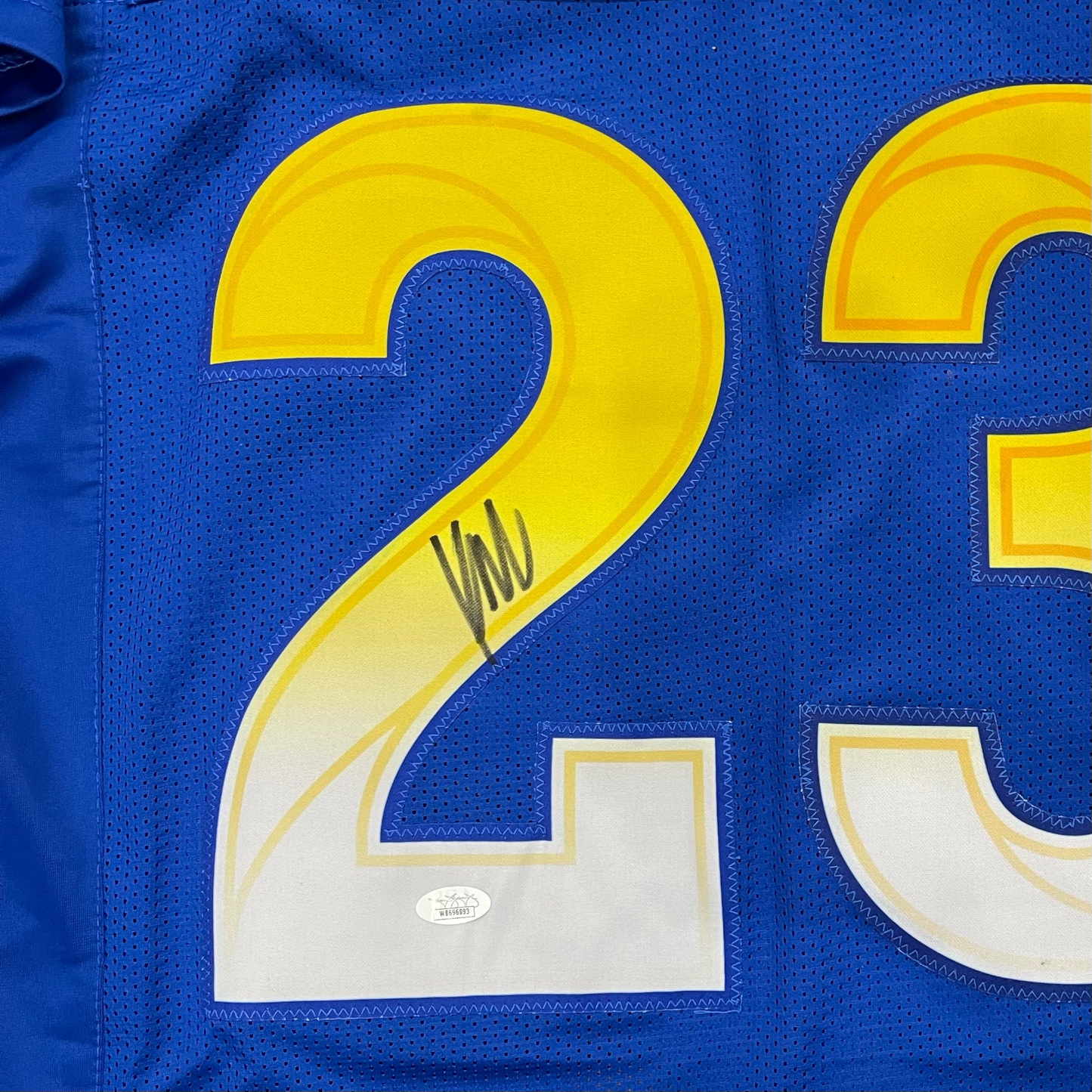 Kyren Williams Autographed Los Angeles (Blue #23) Custom Jersey - JSA