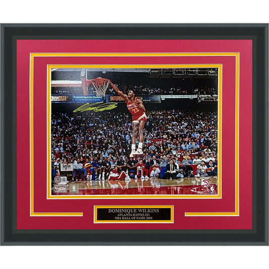 Dominique Wilkins Autographed Atlanta Hawks (Dunk Contest) Deluxe Framed 11x14 Photo - JSA