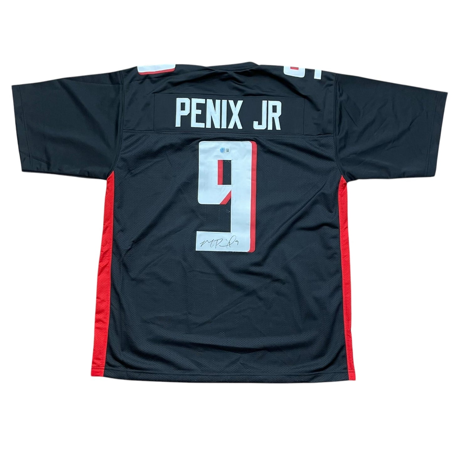 Michael Penix Jr. Autographed Atlanta (Black #9) Custom Jersey - BAS Witness