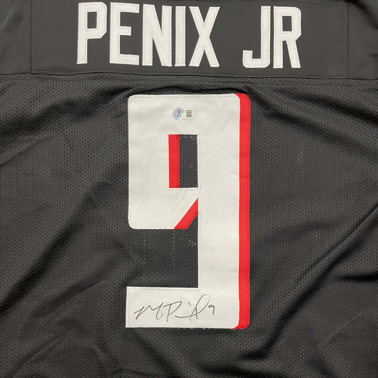 Michael Penix Jr. Autographed Atlanta (Black #9) Custom Jersey - BAS Witness