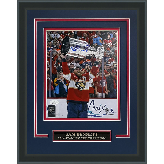 Sam Bennett Autographed Florida Panthers (Stanley Cup Trophy) Deluxe Framed 8x10 Photo - JSA