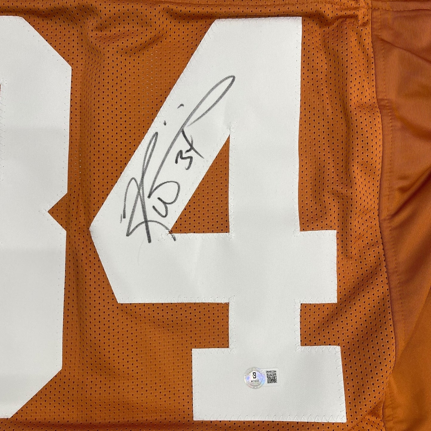 Ricky Williams Autographed Texas Longhorns (Orange #34) Custom Jersey - JSA