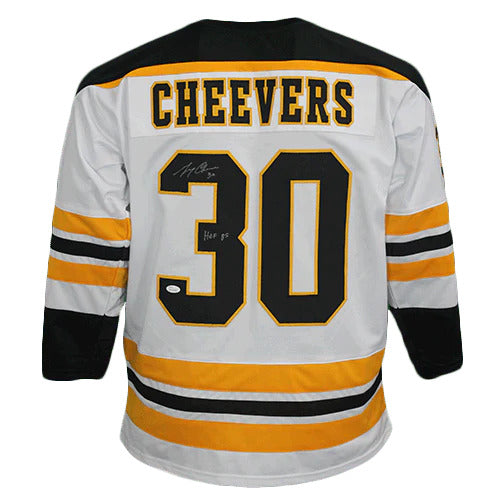 Gerry Cheevers Autographed Boston Bruins (White #33) Custom Jersey - JSA
