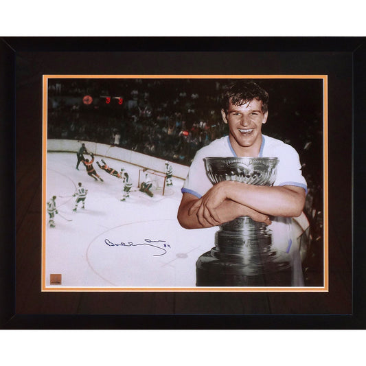 Bobby Orr Autographed Boston Bruins (Collage) Deluxe Framed 16x20 Photo - GNR Holo