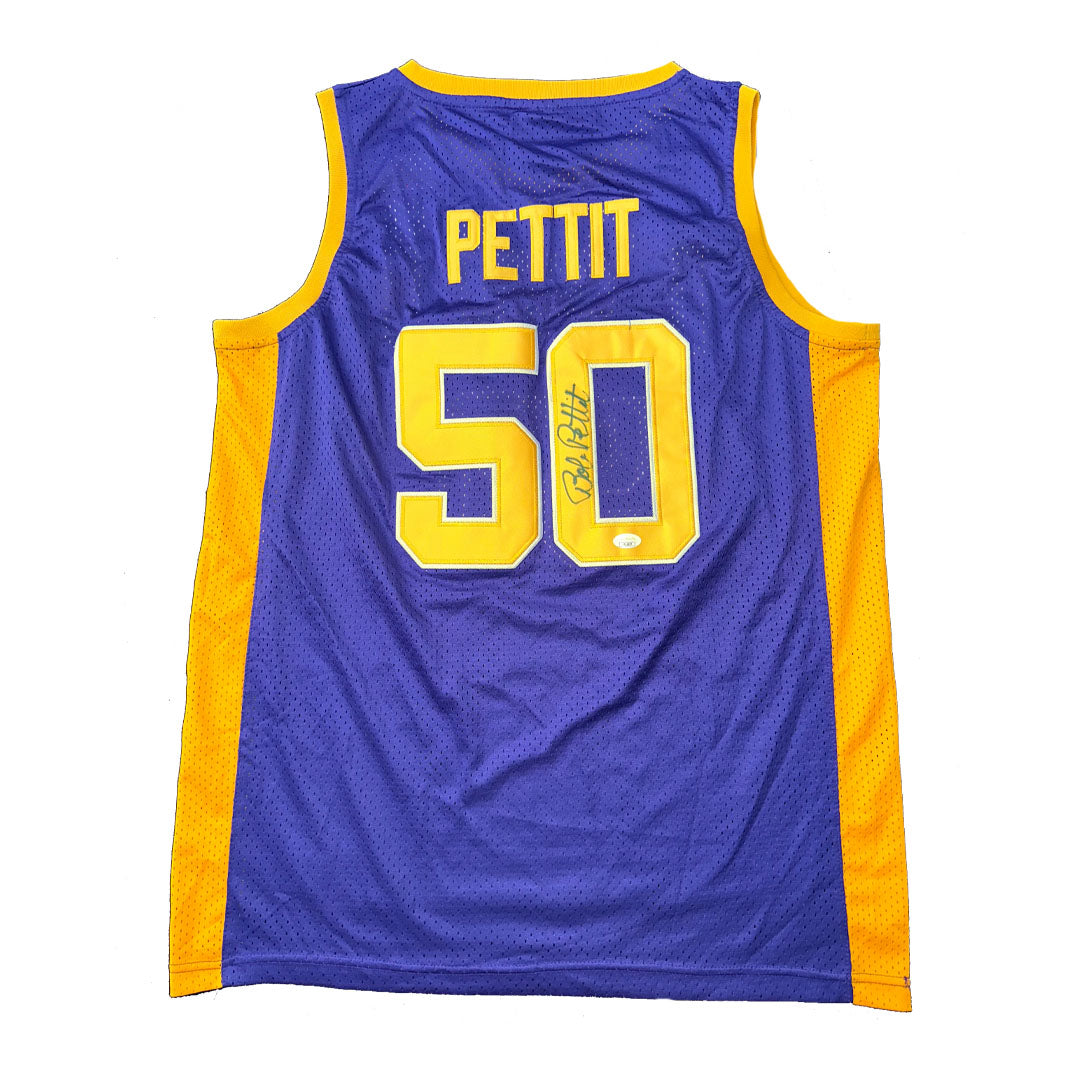 Bob Pettit Autographed Louisiana State Tigers LSU Jersey JSA COA Atlanta Hawks