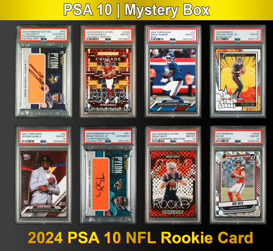PSA 10 Graded 2024 NFL Football Rookie Card Mystery Box (Daniels, Nabers, Williams & More!)