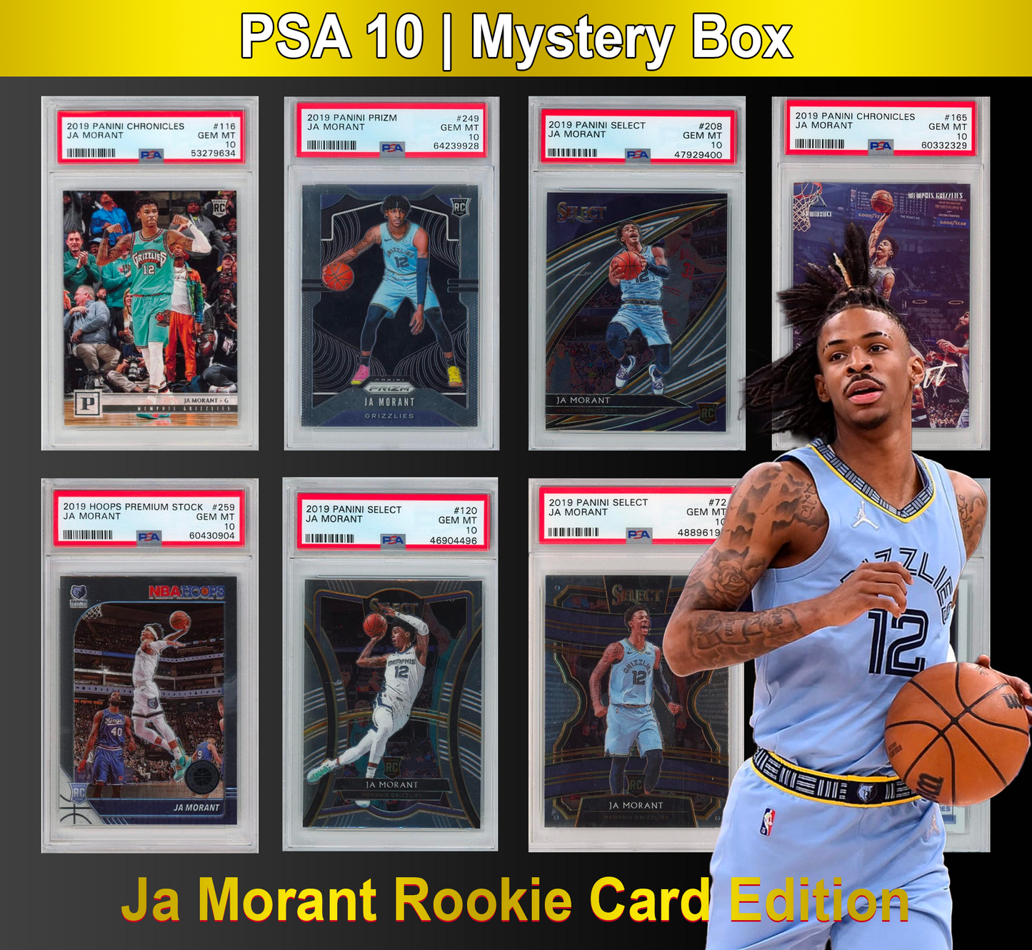 PSA 10 Graded Rookie Basketball Card Mystery Box - Ja Morant