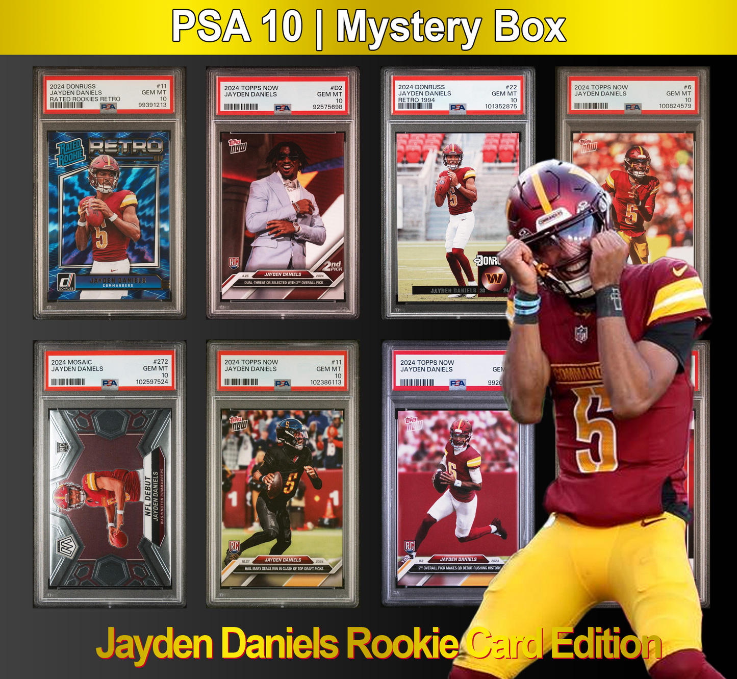 PSA 10 Graded Football Rookie Card Mystery Box - Jayden Daniels