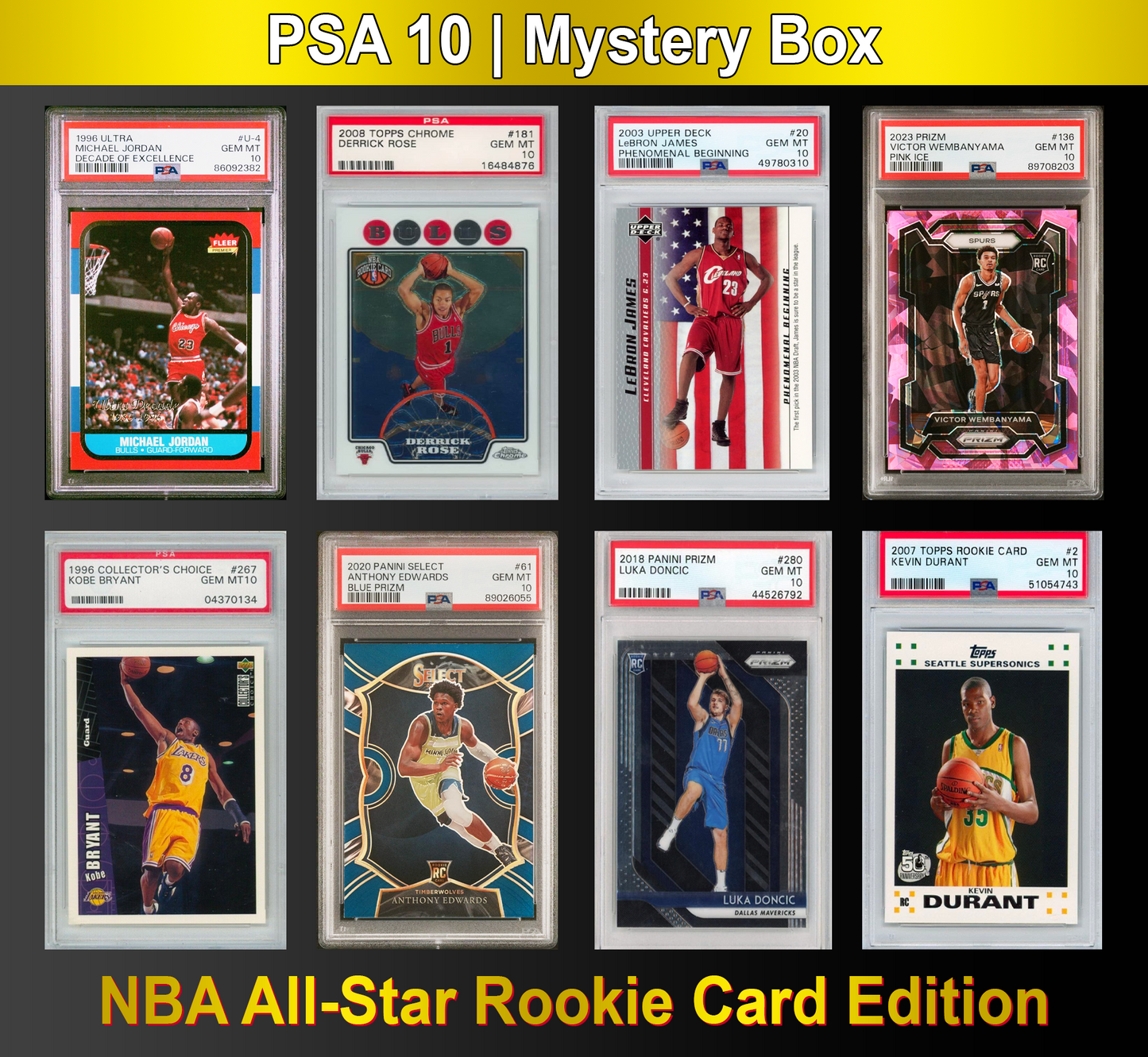 PSA 10 Graded NBA All-Star Basketball Rookie Card Mystery Box