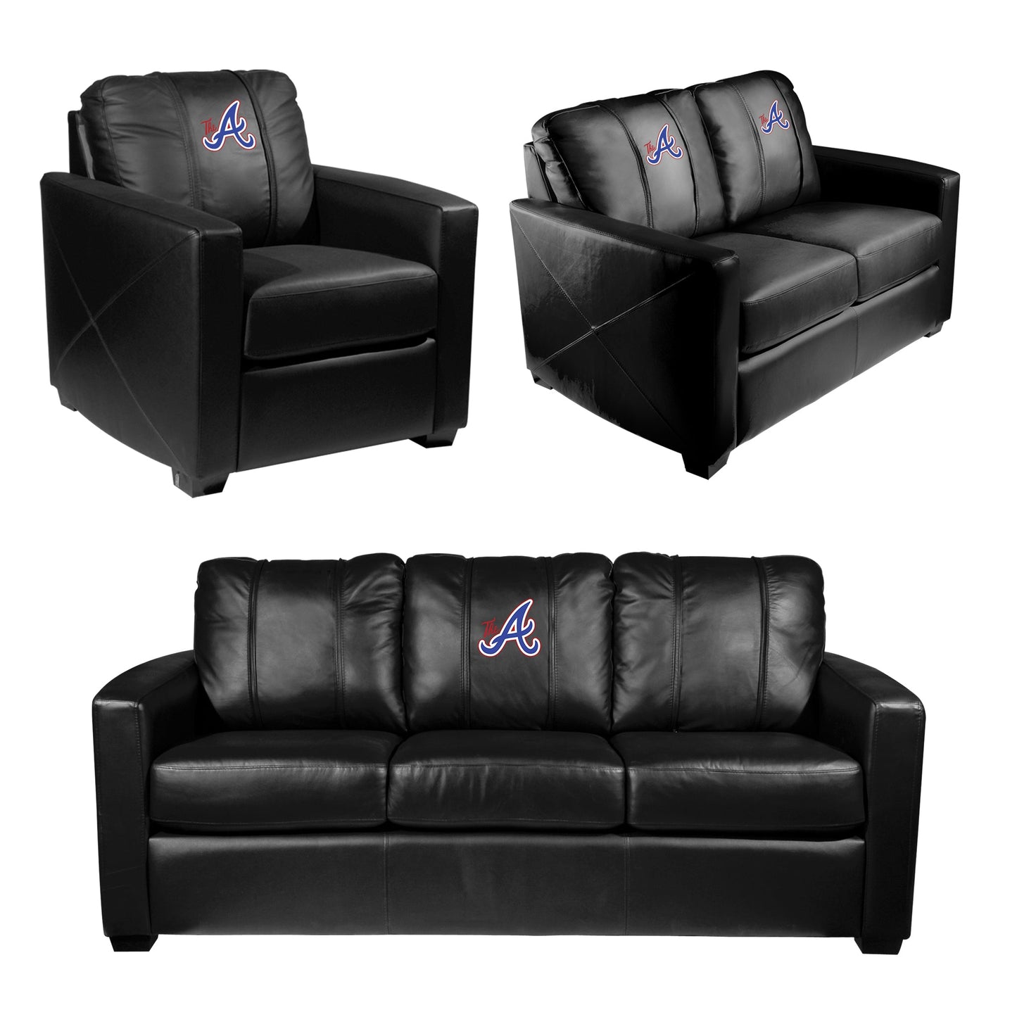Silver Club Chair with Atlanta Braves City Connect The A Logo