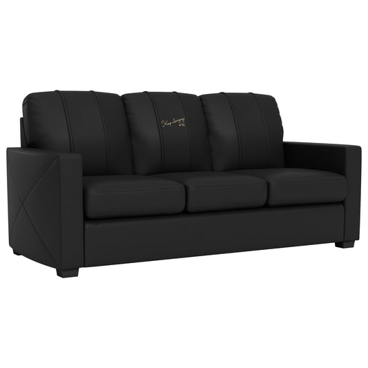 Silver Sofa with Atlanta Braves City Connect Keep Swinging Logo