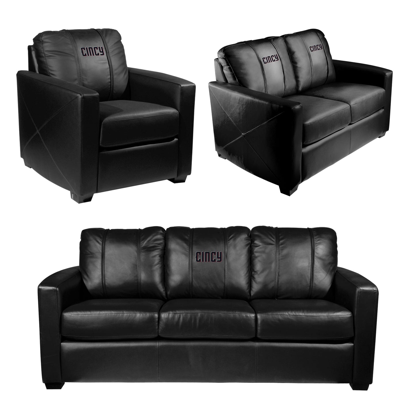Silver Club Chair with Cincinnati Reds City Connect Secondary Logo